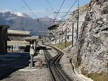 La gare d'Eigergletscher vue de l'amont en 2008.