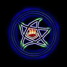 Le « signe des Anciens » calqué sur la version décrite par August Derleth, notamment dans son roman :The Lurker at the Threshold (en) (1945).