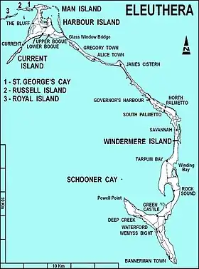 Eleuthera, Man Island est au Nord.