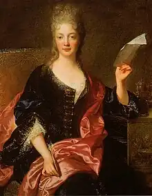 Portrait d'Élisabeth Jacquet de La Guerre, par François de Troy, fin du XVIIe&nbsp;siècle ou début du XVIIIe&nbsp;siècle.