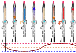 dessin : vue de la vibration dans l'instrument