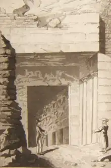 Entrée d'une tombe royale à Thèbes, dessin d'Édouard de Montulé