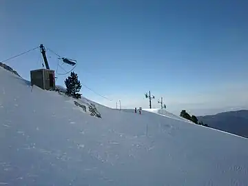 L'arrivée du téléski des Arolles en 2011.