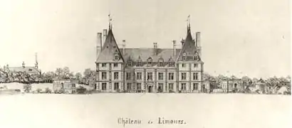 Elévation du château de Limours. Fin du XVIIIe&nbsp;siècle.