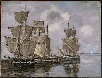 Navires dans le Port à Honfleur, 1856Musée d'Art de l'université de Princeton.