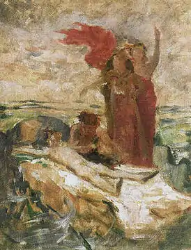 Première pensée pour les Énervés de Jumièges (vers 1880), huile sur toile, 41&nbsp;×&nbsp;32&nbsp;cm, musée des Beaux-Arts de Rouen.