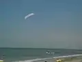 L'Exoplane avec une voile de Kitesurf.