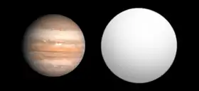 Tailles comparées de Jupiter et de HR 8799 d.