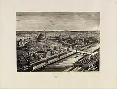 Vue panoramique de la partie centrale de l'exposition. Archives nationales.