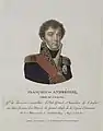 François-Andréossi, comte de l'Empire, né le 7 mars 1761 à Castelnaudary, estampe de Joseph Eymar, musée national des châteaux de Malmaison et de Bois-Préau, Rueil-Malmaison.
