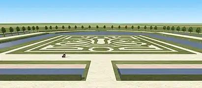 Restitution du grand parterre du château de Fitz-James, XVIIIe&nbsp;siècle