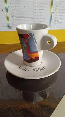 Tasse de promotion des cafés Folliet. Brocante Poitiers 2020.