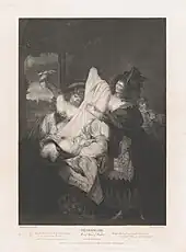 Falstaff in the Buck Basket, tirée de la pièce Merry Wives of Windsor, Acte 3, Scène 3, d'après Matthew William Peters (1793, Metropolitan Museum of Art).