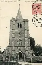 Carte postale de l'église en 1906.
