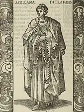 Gravure représentant une femme du royaume de Tlemcen, au XVIe&nbsp;siècle