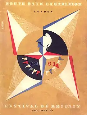 La Festival Star, logo de l’exposition conçu par le graphiste :Abram Games&nbsp;(en).