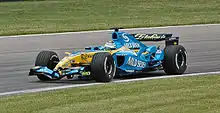 Photo de la Renault R25 de Giancarlo Fisichella aux États-Unis