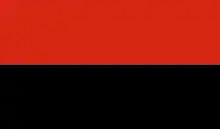 Le drapeau du VMRO et de l'insurrection d'Ilinden, deux bandes horizontales rouge et noire