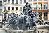 Quadrige de la Fontaine Bartholdi de Lyon : Les fleuves et les sources allant à l'océan, Frédéric Auguste Bartholdi, 1892.