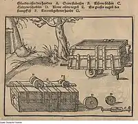 Dessin d'une berline du XVIe&nbsp;siècle.