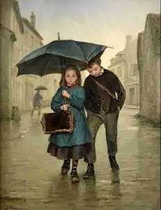 Le chemin de l'école (XIXe&nbsp;siècle), localisation inconnue.