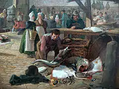 Le marché aux poissons (détails).