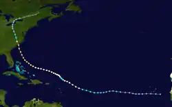 Trajectoire de l'ouragan Fran