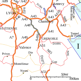 Le tracé de l'autoroute A48