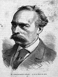 Portrait de Francisco Añón&nbsp;(es) dans La Ilustración de Galicia y Asturias du 15 juin 1878.