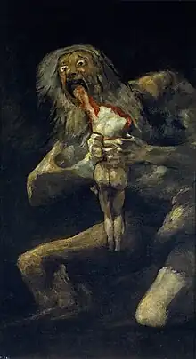 Saturne dévorant un de ses fils de Francisco de Goya.
