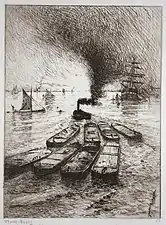 Chalands sur la Tamise (vers 1906), Musée d'art et d'histoire de la ville de Meudon