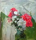 Flower Study, huile sur toile.