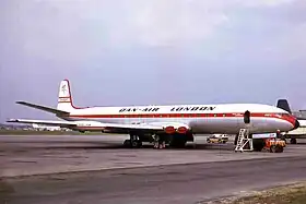 Un De Havilland Comet de :Dan-Air&nbsp;(en), semblable à celui impliqué dans l'accident.