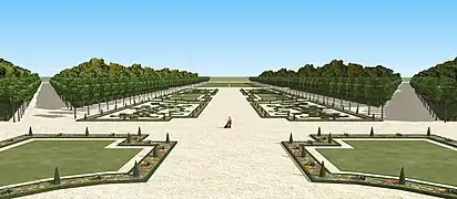 Restitution du grand parterre du château de Roissy, XVIIe siècle