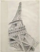 Tour Eiffel, 1926-1928, crayon Conté sur papier, 62,3&nbsp;×&nbsp;47,5&nbsp;cm, Musée Solomon R. Guggenheim, New York.