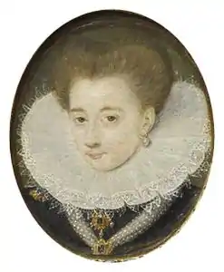 Portrait de Gabrielle d'Estrées, bois (fin XVIe&nbsp;siècle, début du XVIIe&nbsp;siècle)