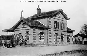 La gare de Poissy-Grande-Ceintureau début du XXe&nbsp;siècle.