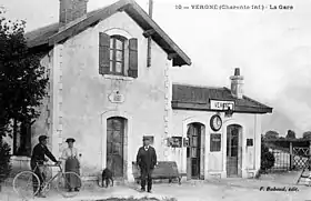 La gare de Vergné au début du XXe&nbsp;siècle.