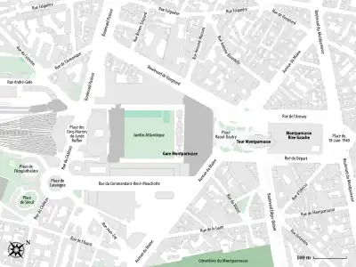 Carte de la gare et de son environnement.