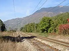 Les voies vues en direction d'Albertville.