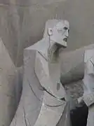 La statue de Gaudí dans le Corpus Christi, par Josep Maria Subirachs.