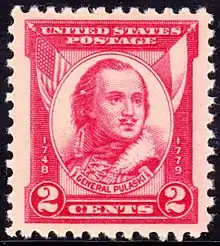 General Casimir Pulaski, 1931, timbre de 2 cents