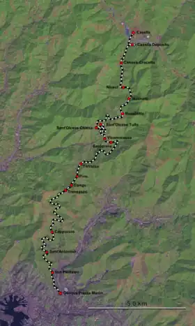 Voir la carte de la ligne.