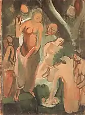 Studie k obrazu Zachránění malého Mojžíše (1921).