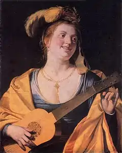 Femme accordant une guitare, 1631, Lviv, Galerie d'art de Lviv.