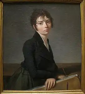 Une femme appuyée sur un porte-feuille (Salon de 1799)Worcester Art Museum.