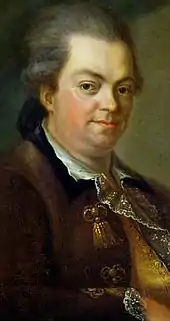 portait en couleur d'un notable du XVIIIe&nbsp;siècle.