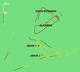 Les tumulus au pied de l'oppidum