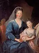 Portrait en couleurs d'une femme avec une enfant.