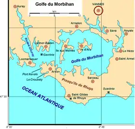 Carte du golfe du Morbihan